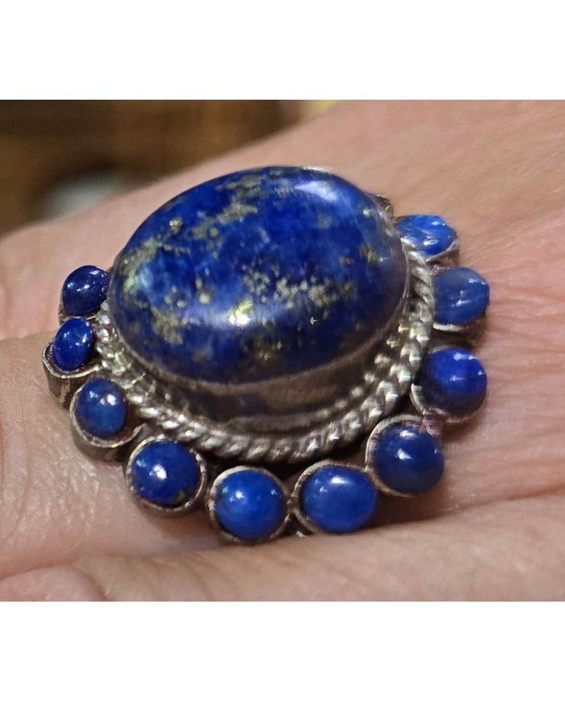 Le village de 58 brocanteurs -bague bérbère en argent et Lapis Lazuli