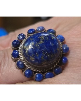 Le village de 58 brocanteurs -bague bérbère en argent et Lapis Lazuli