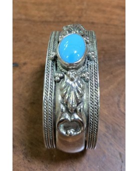 Le village de 58 brocanteurs - Bracelet bèrbére en argent et pierre