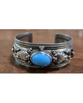 Le village de 58 brocanteurs - Bracelet bèrbére en argent et pierre
