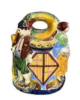 Le village de 58 brocanteurs - Rare sculpture en Majolique Espagnole représentant la vierge noire à l'enfant