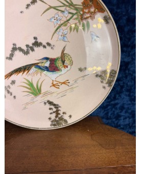 Le village de 58 brocanteurs - Longwy : grands Plats à tarte en faïence et émaux style japonisant époque Art Déco vers 1920