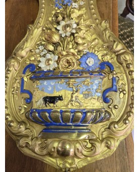 Le village de 58 brocanteurs - 2 balanciers d'horloge fleurie époque XIXeme