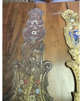 Le village de 58 brocanteurs - 2 balanciers d'horloge fleurie époque XIXeme