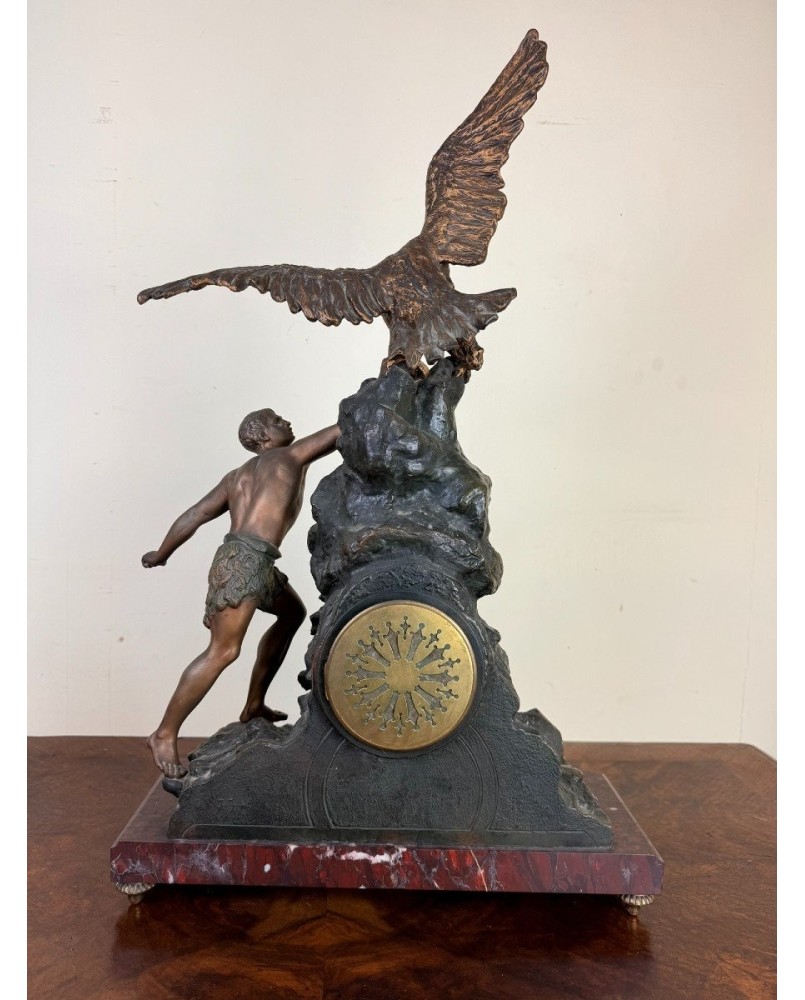 Le village de 58 brocanteurs -Grande Pendule époque Napoléon III En Régule / h 74cm