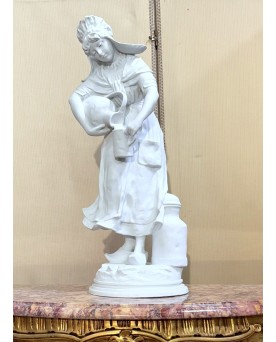 Le village de 58 brocanteurs - Mathurin Moreau : très grand sujet en biscuit / la jeune fille a la cruche