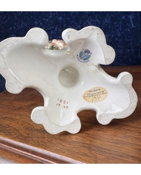 Le village de 58 brocanteurs -Capodimonte : Garniture Tryptique Aux Angelots En Porcelaine époque Début XXeme