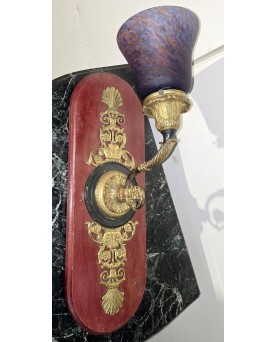 Le village de 58 brocanteurs - Grande Applique en bronze et pate de verre