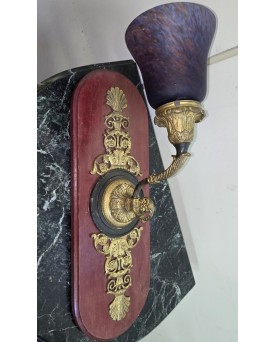 Le village de 58 brocanteurs - Grande Applique en bronze et pate de verre