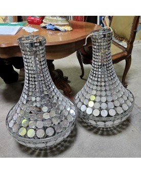 Le village de 58 brocanteurs - Paire de lustres montgolfiéres desin de la fin du XXeme siécle