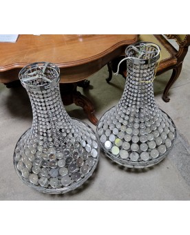 Le village de 58 brocanteurs - Paire de lustres montgolfiéres desin de la fin du XXeme siécle