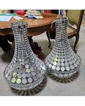 Le village de 58 brocanteurs - Paire de lustres montgolfiéres desin de la fin du XXeme siécle
