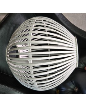 Le village de 58 brocanteurs - paire de trés grandes lampes modernistes en ceramique et bois peint