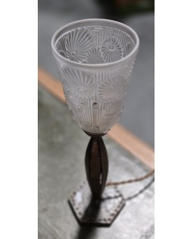 Le village de 58 brocanteurs - Lampe époque Art Nouveau dans le gout de Brandt signée Lorraine france