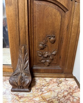 Le village de 58 brocanteurs - D'aprés Gauthier Poinsignon Buffet époque Art Nouveau Ecole de Nancy en noyer