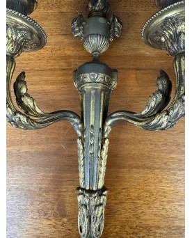 Le village de 58 brocanteurs - Paire D’appliques Style Lxvi En Bronze Doré