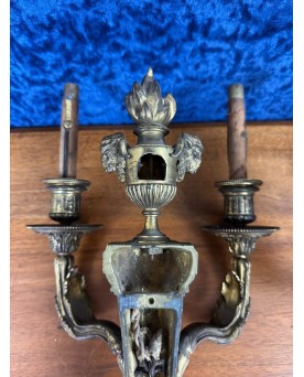 Le village de 58 brocanteurs - Paire D’appliques Style Lxvi En Bronze Doré