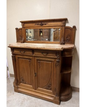 Le village de 58 brocanteurs - D'aprés Gauthier Poinsignon Buffet époque Art Nouveau Ecole de Nancy en noyer