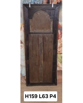 Le village de 58 brocanteurs - Grand trumeau en bois naturel avec peinture huile sur panneau