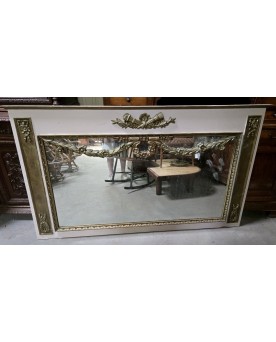 Le village de 58 brocanteurs - trés grand trumeau de boiserie de style Louis XVI en bois peint