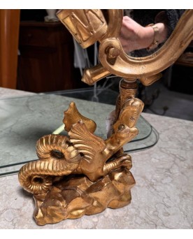 Le village de 58 brocanteurs - D'après Gabriel Viardot : miroir au dragon en bois doré
