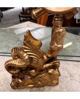 Le village de 58 brocanteurs - D'après Gabriel Viardot : miroir au dragon en bois doré