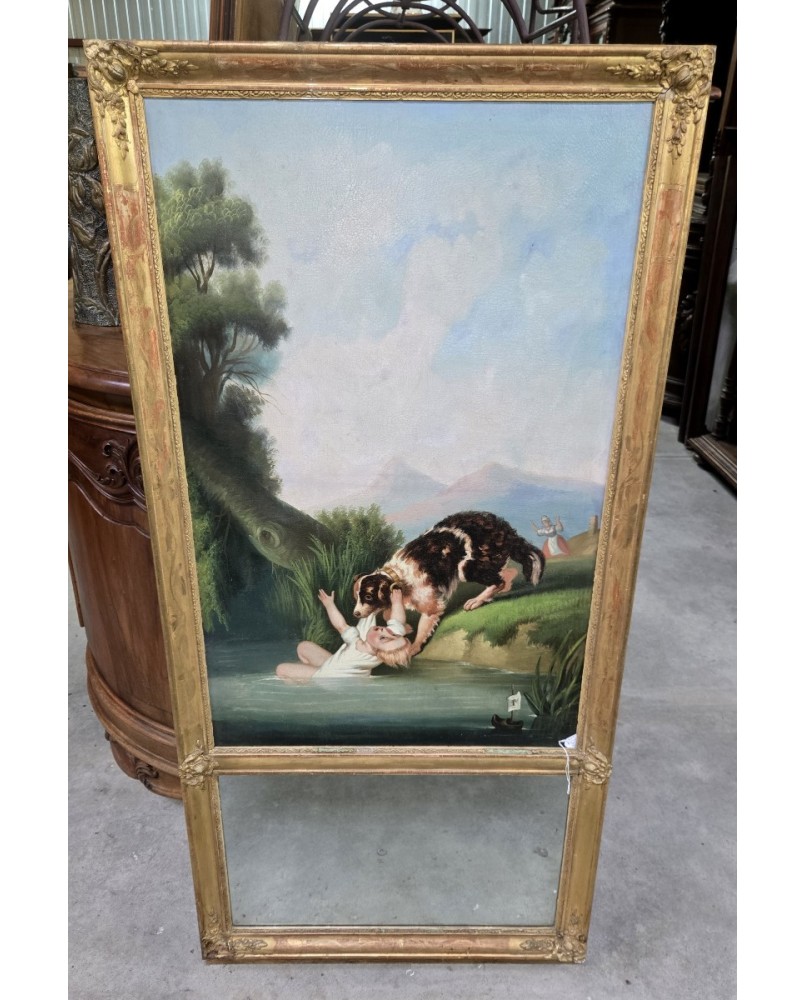 Le village de 58 brocanteurs - Grand miroir trumeau époque napoléon III