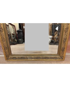 Le village de 58 brocanteurs - Grand Miroir époque Napoléon III En Bois Doré