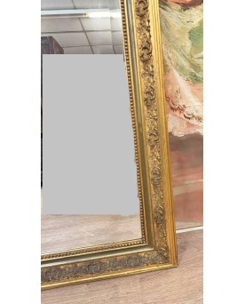 Le village de 58 brocanteurs - Grand Miroir époque Napoléon III En Bois Doré