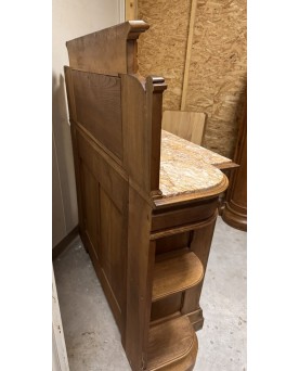 Le village de 58 brocanteurs - D'aprés Gauthier Poinsignon Buffet époque Art Nouveau Ecole de Nancy en noyer