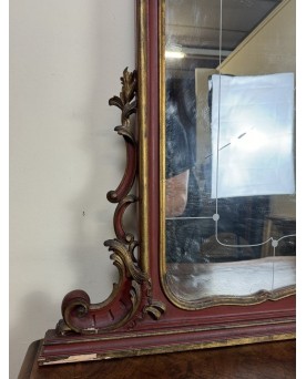 Le village de 58 brocanteurs - Important Miroir Vénitien De Style Louis XV Baroque En Bois Laqué Et Doré