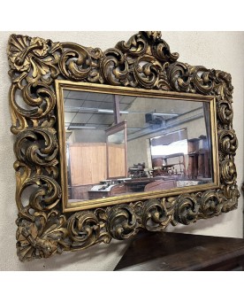 Le village de 58 brocanteurs - Miroir Louis XV Baroque En Stuc Doré