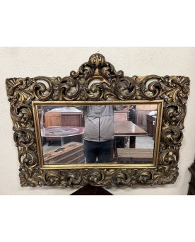 Le village de 58 brocanteurs - Miroir Louis XV Baroque En Stuc Doré