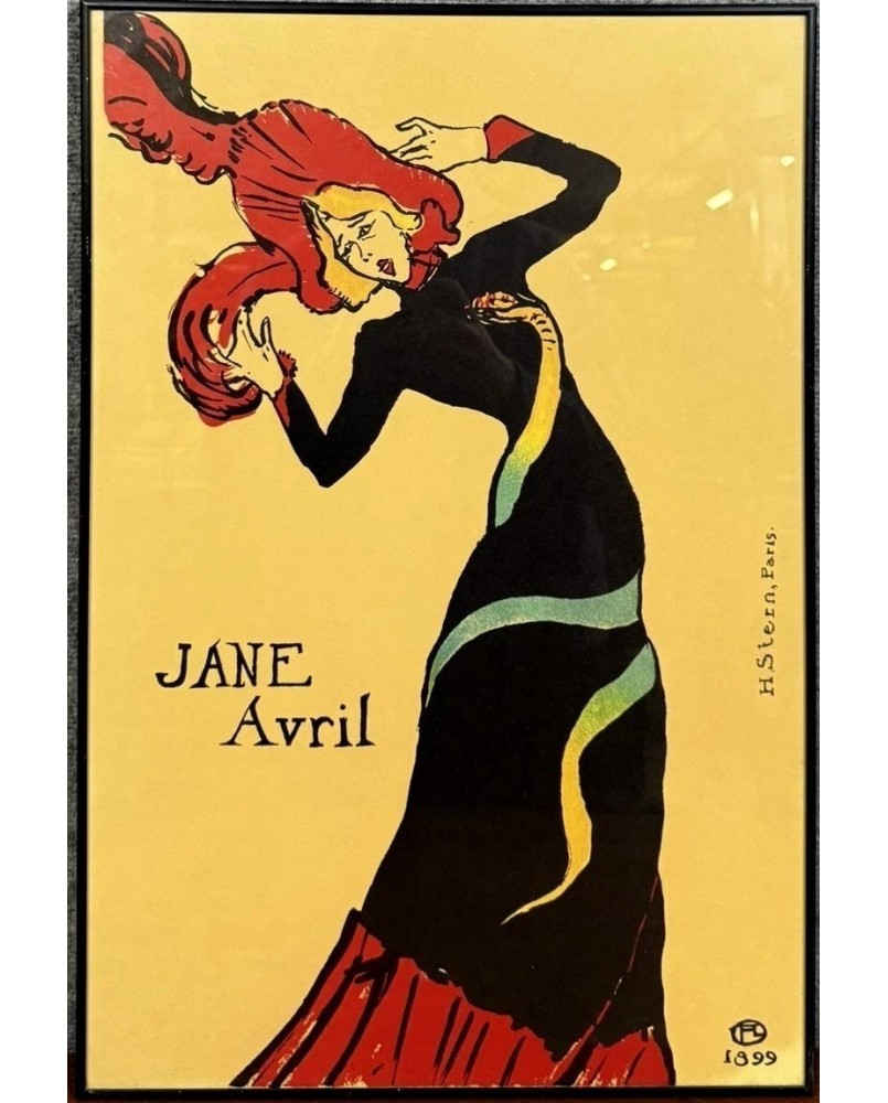 Le village de 58 brocanteurs - HENRI DE TOULOUSE-LAUTREC (1864-1901) : Jane Avril / lithographie en couleur