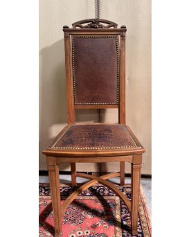 Le village de 58 brocanteurs - Série de 6 chaises époque Art Nouveau école de Nancy attribuées a Gauthier Poinsignon